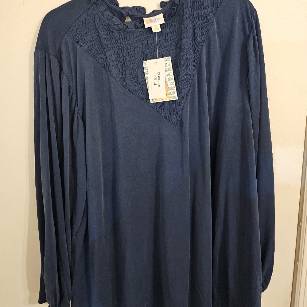 3xl NWT LuLaRoe Clara Blue Blouse